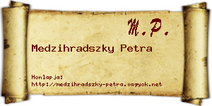 Medzihradszky Petra névjegykártya