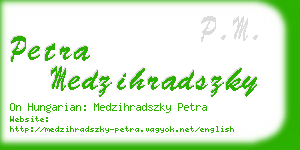 petra medzihradszky business card